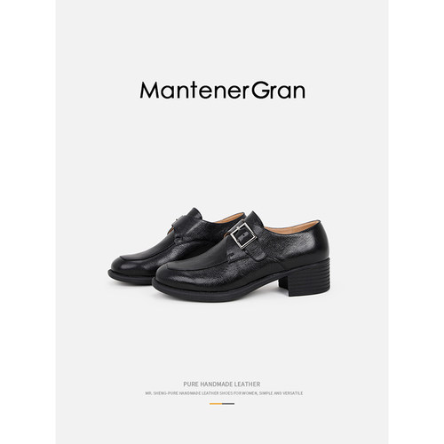Mantener Gran 超软羊皮乐福鞋女2024新款英伦风皮鞋软底真皮单鞋