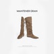 MantenerGran秋冬尖头靴子女内增高平底堆堆靴长筒靴 MG女鞋