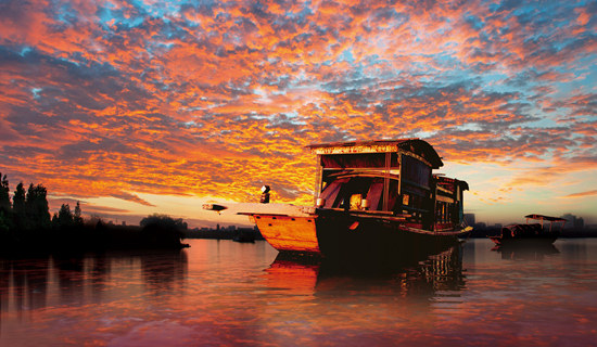 红船从南湖起航 爱国主题诗歌朗诵演讲led舞台大屏幕背景视频素材