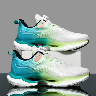 运动鞋夏季男鞋单网透气网面青少年初中学生旋钮扣超轻减震跑步鞋