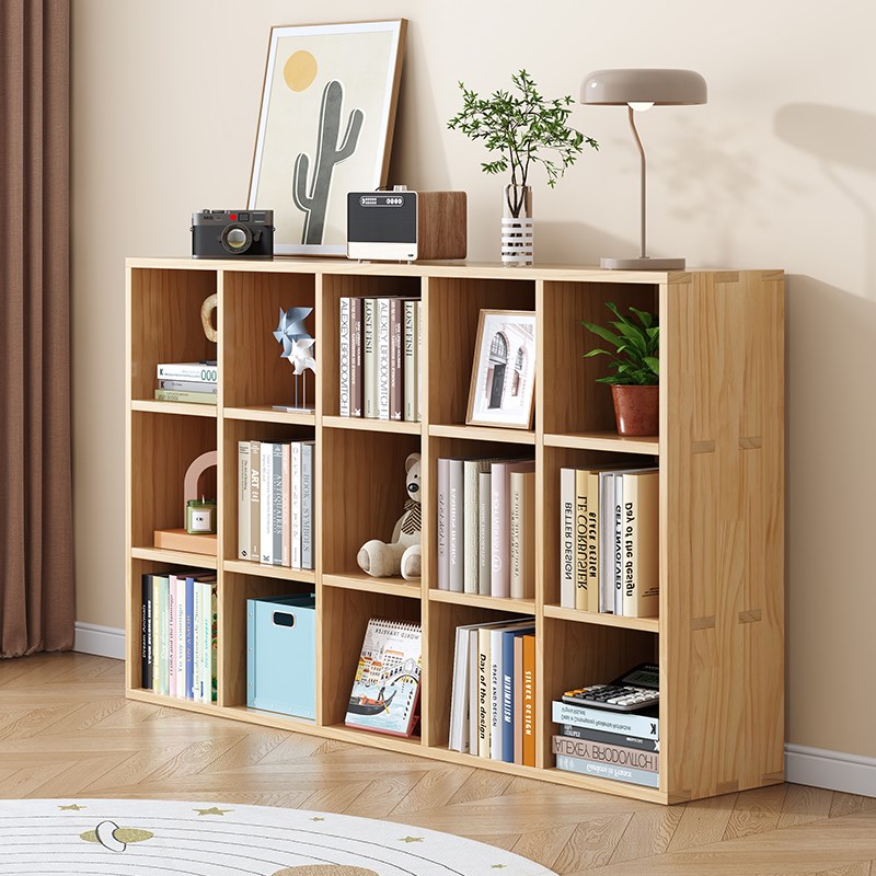 速发实木书架落地展物架家用书柜学生教室矮书架儿童客厅靠墙置示
