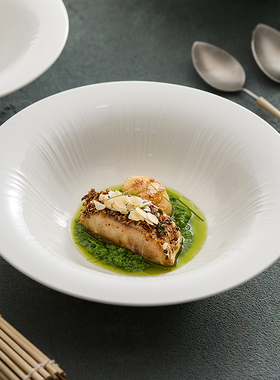 速发优格德化白瓷碗家用2深25新款0汤盘大号沙碗高级感陶瓷餐具面