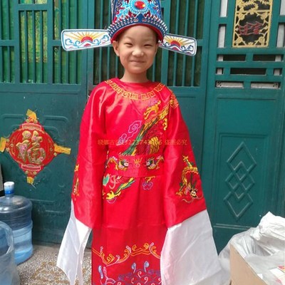 速发新款儿童县元服装状官帽 儿童状元服装 乌纱帽 小戏骨许仕林