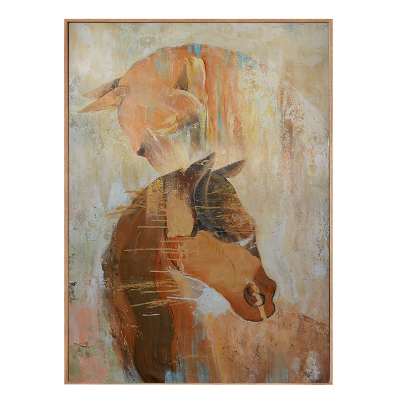 现货速发轻奢客厅玄关装饰画抽象骏马餐厅书房挂画办公室走廊尽头图片