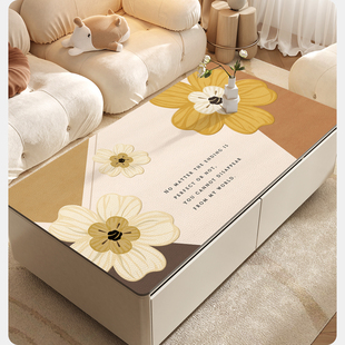 速发植油花卉茶几垫垫免洗防物防水轻面保护垫桌奢高级感客厅台面