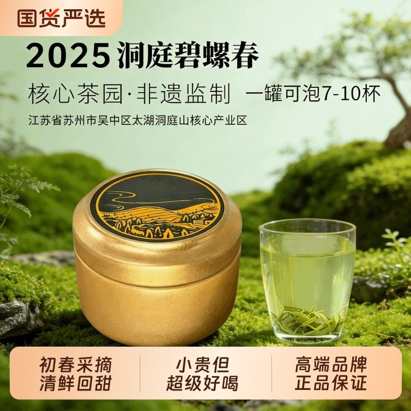 茶自信特级正宗洞庭碧螺春茶叶明前初春头采春茶绿茶20g金罐装