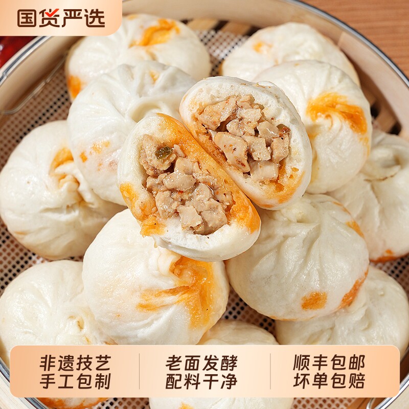 浙笼记顺丰冷链豆腐鲜肉小笼包早餐速食儿童冷冻素包小包子老面