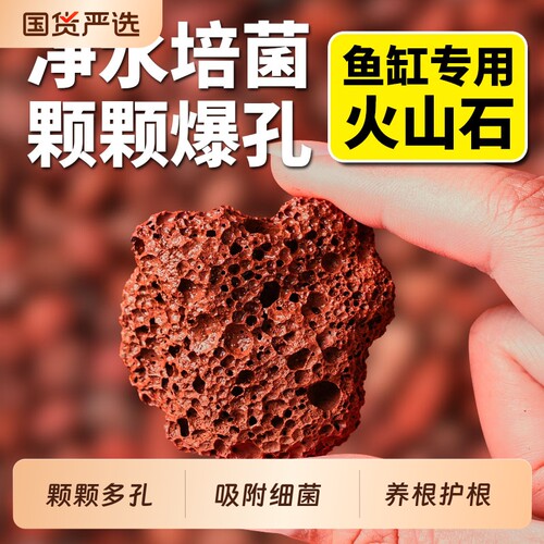 火山石鱼缸专用垫底砂造景大块火山岩颗粒过滤材水草多肉花盆花卉