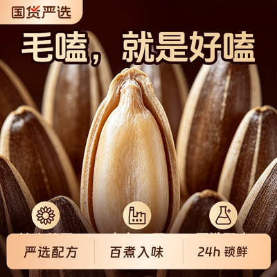 洽洽瓜子严选毛嗑450g3袋山核桃味焦糖味五香味原味葵花籽优选