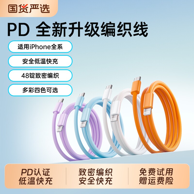【45W新快充】PD认证快充数据线图片