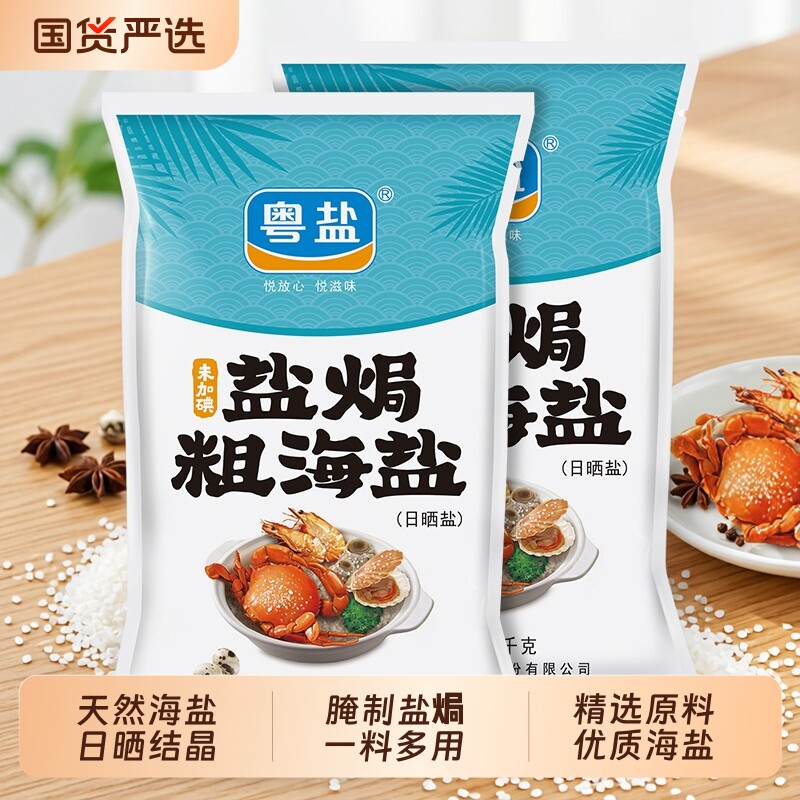 粤盐盐焗海鲜专用粗盐1000g天然