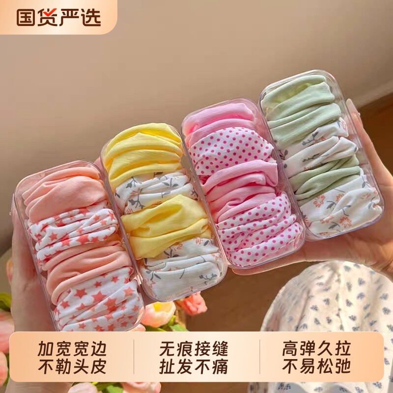 高弹力发圈波点高马尾不塌头绳加宽超宽无接缝发绳扎头发皮筋女童图片