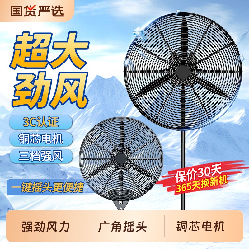 容声电风扇工业风扇强力落地扇大功率家用除甲醛壁挂式摇头牛角扇