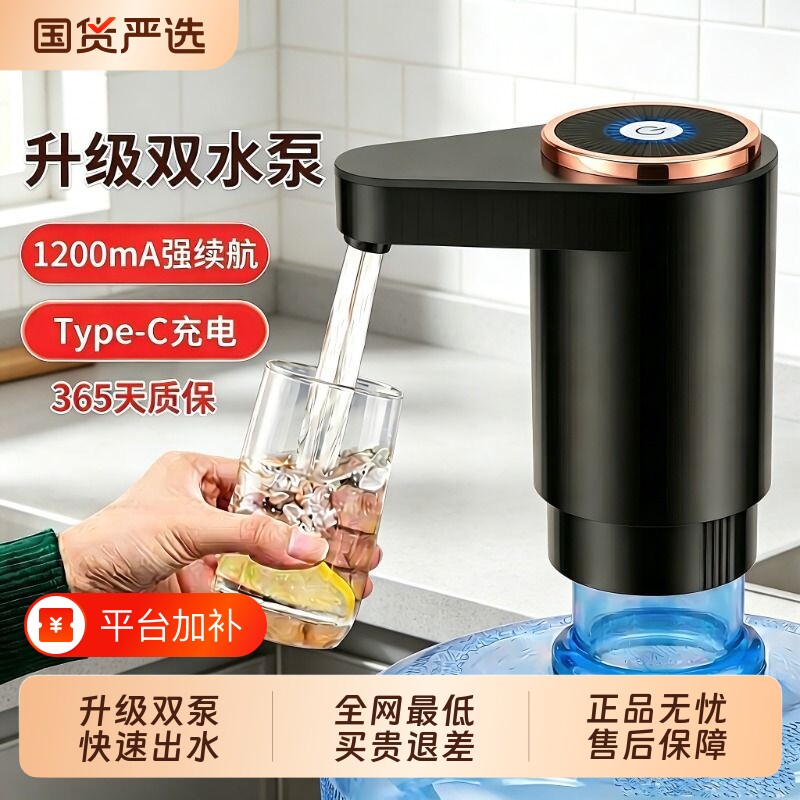 桶装水抽水器电动饮水机双水泵自动上水吸水抽水家用大功率双泵