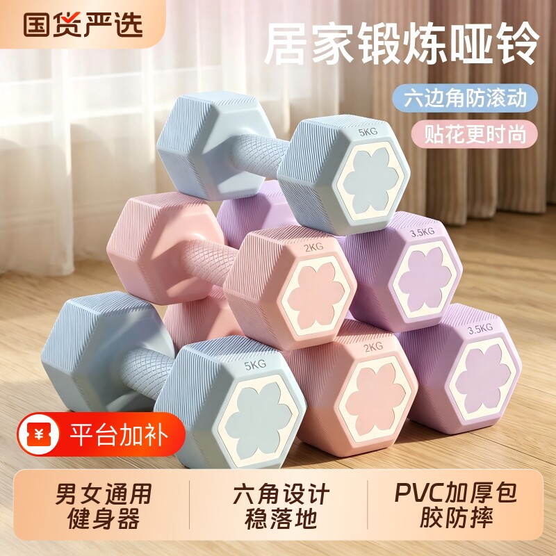 哑铃女士健身家用器材女生小哑铃2kg2.5公斤3KG一对男士杠铃壶铃