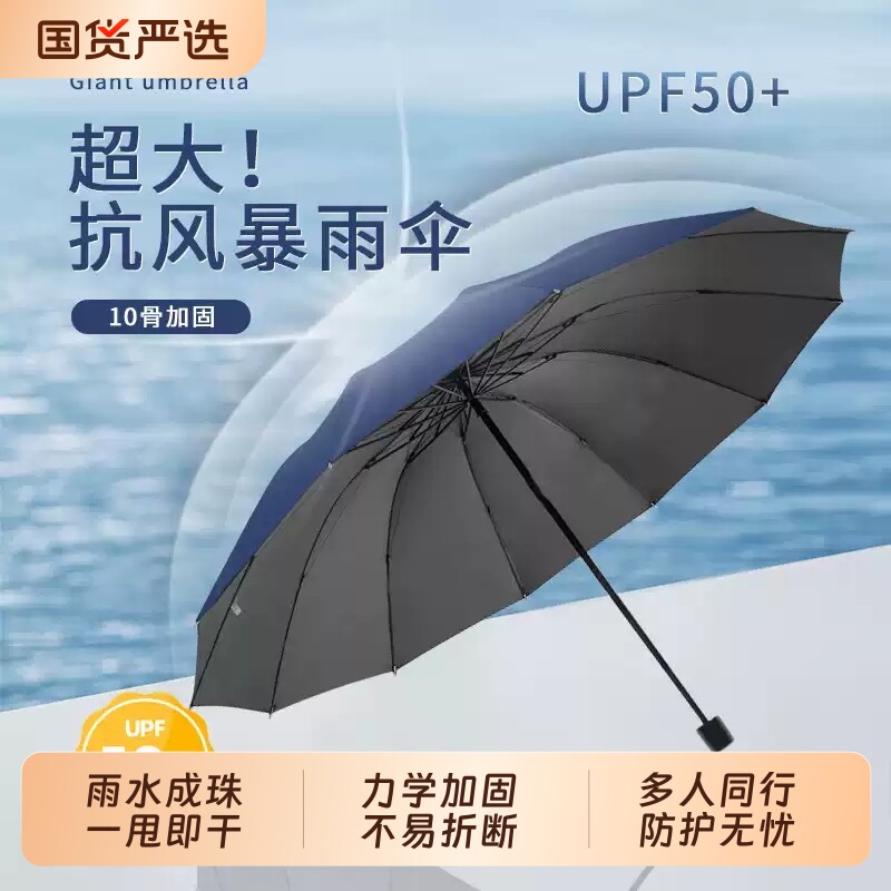 超大号晴雨两用折叠手动雨伞图片