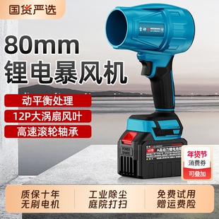 德国涵道暴力涡轮风扇大功率强力鼓风机锂电暴风枪吹风机工业神器