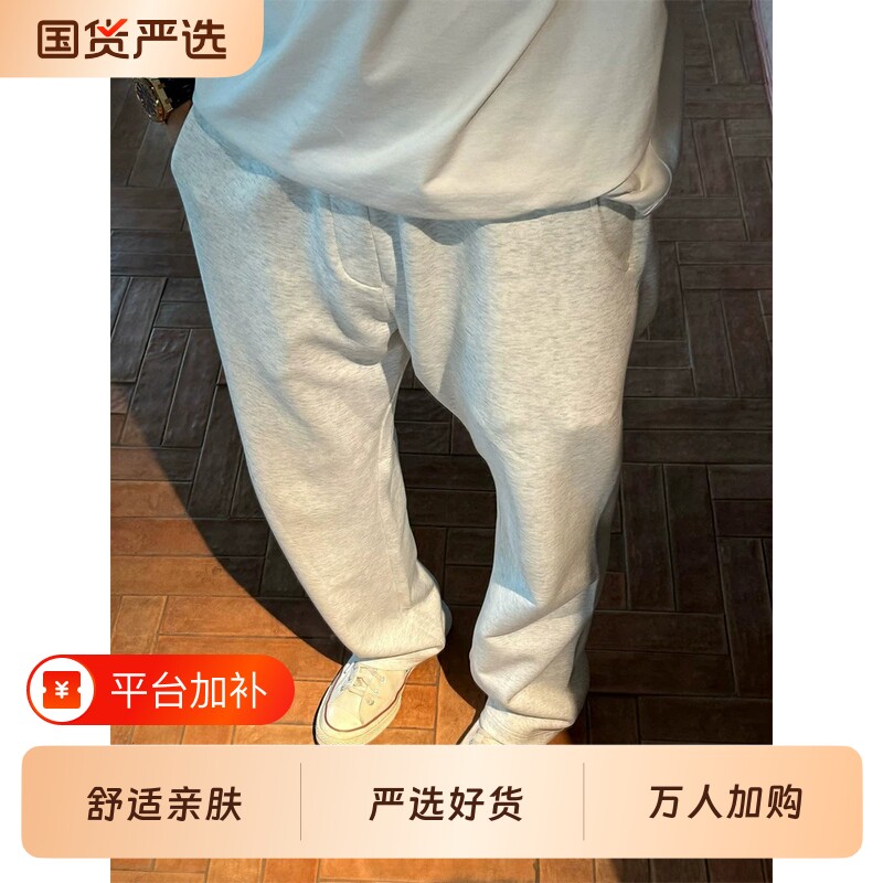美式弯刀微喇卫裤男秋季新款复古风运动百搭宽松直筒休闲长裤子潮