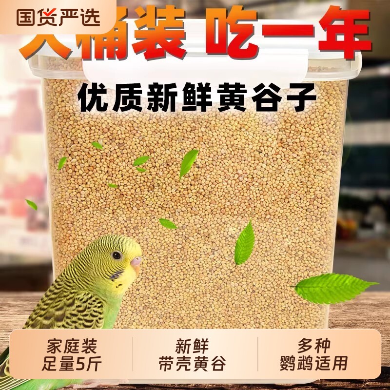 鹦鹉鸟粮饲料新黄谷子带壳小米虎皮鹦鹉饲料玄凤牡丹专用食物粮食