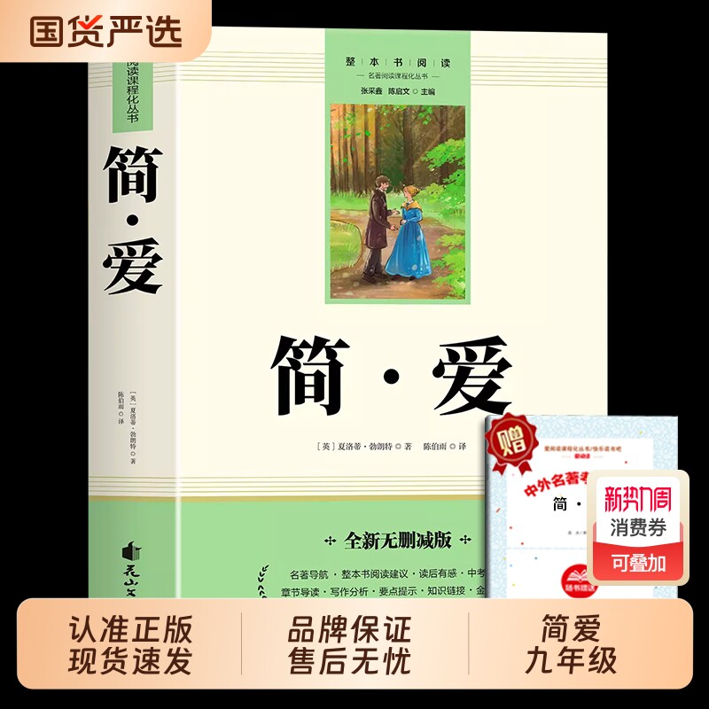 简爱和儒林外史九年级课外阅读名著原著正版完整版青少年必读课外书9