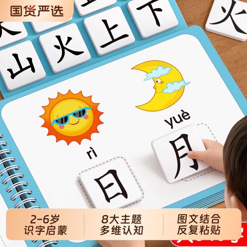 识字书幼儿认字早教安静书启蒙卡片儿童汉字宝宝看图识物认知神器