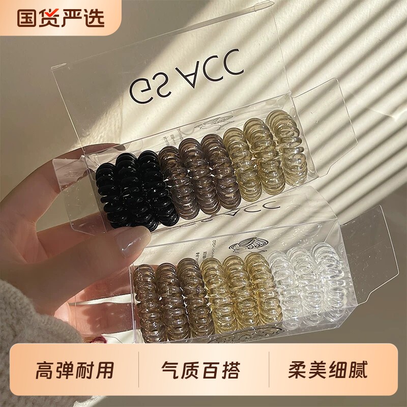简约ins风电话线发圈扎马尾发饰图片