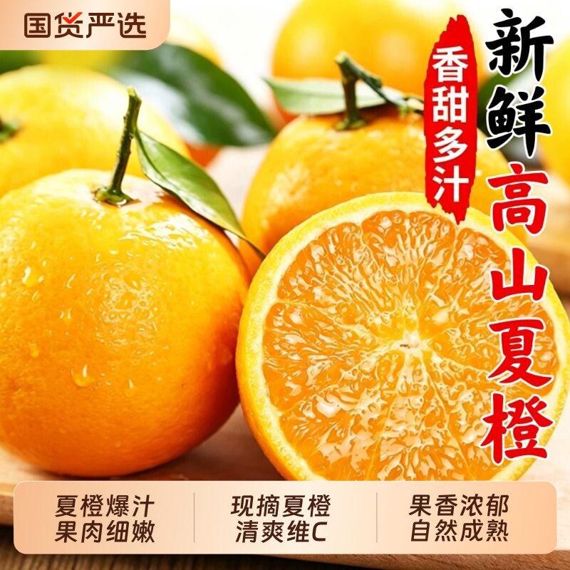 广西夏橙9斤批发橙子应当季孕妇水果新鲜现摘果冻酸甜橙包邮大果