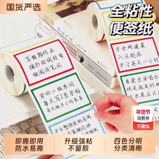 大号不干胶标签纸四色手写标签贴货架档案柜标记贴纸可撕无痕多用通用