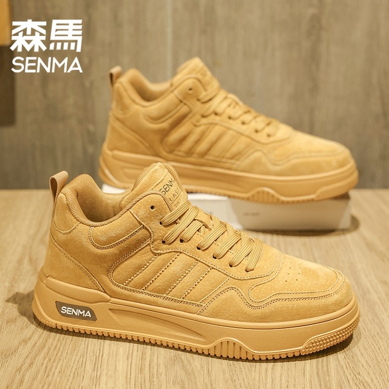 森马男鞋夏季透气百搭白色休闲板鞋学生运动真皮高级感小白潮鞋子