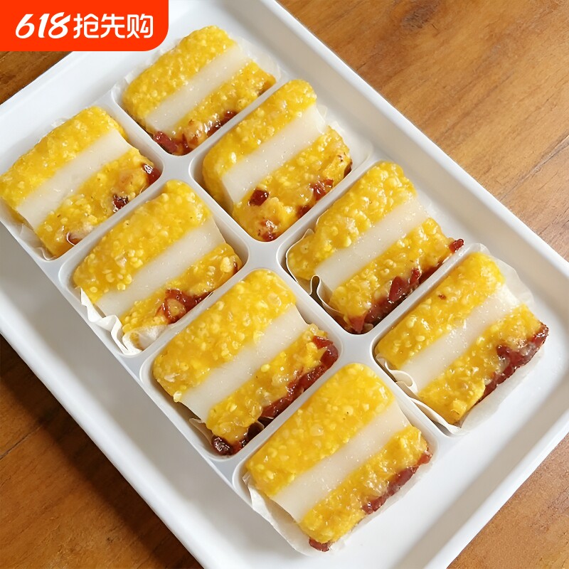 粮觅黄米凉糕小米蔓越莓加热即食早餐半成品糕点麻薯小吃点心米糕