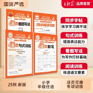 训练字词句积累同步试卷考试词语句子 6年级语文句式 2025秋上册王朝霞活页专项练习阅读理解看图写话1 2年级练字帖每日一练小学3