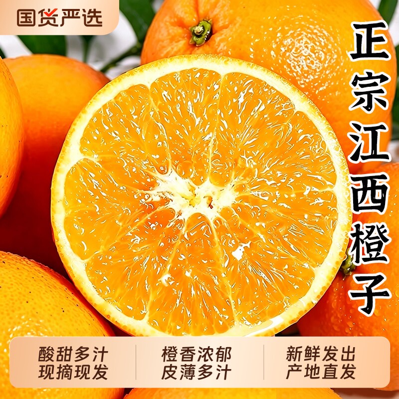 正宗江西脐橙新鲜橙子水果当季现摘夏橙冰糖甜橙大果整箱包邮直发图片