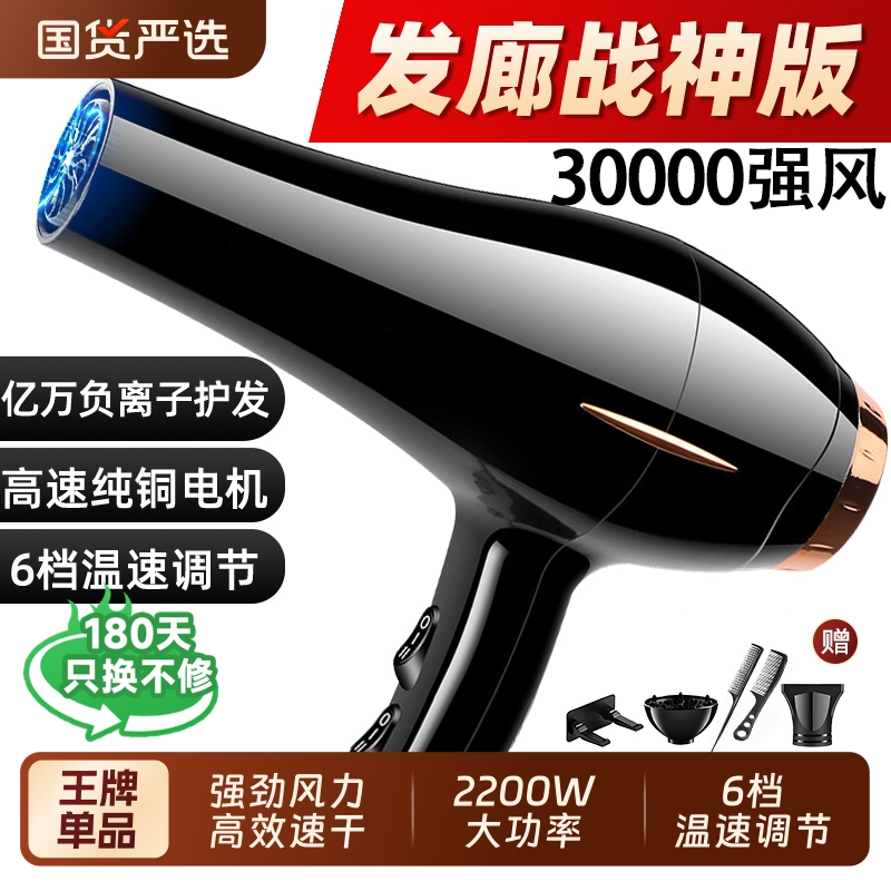 吹风机护发速干强力大风家用大功率风筒发廊蓝光负离子静音电吹风