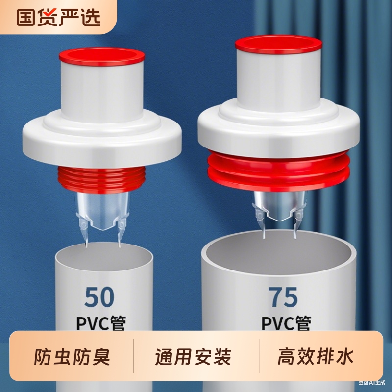 防返臭神器洗手脸盆密封塞圈厨房防臭台盆止回阀排水管道配件墙排
