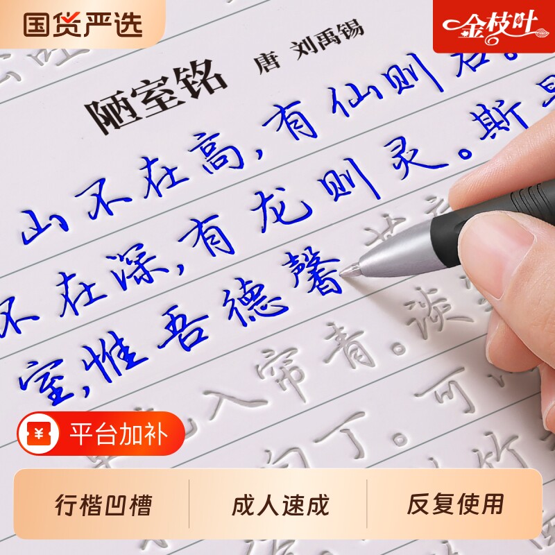 字帖成人练字【15天练好字】行楷专用凹槽练字帖行书字帖反复使用练习成年速成男女生大人静心硬笔书法练字本