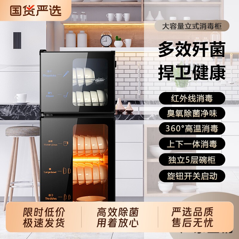 新款消毒碗柜商用双门立式大容量餐饮餐具碗筷家用消毒柜高温奶瓶