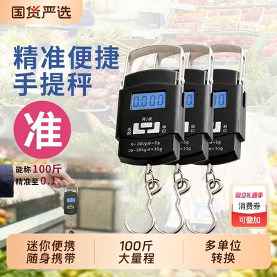 手提电子秤高精度精准电子称手提秤弹簧秤家用便携式小型称重器钩