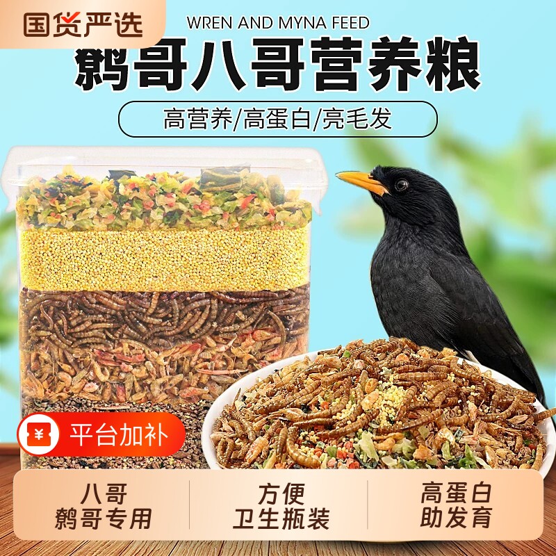 八哥饲料鸟饲料营养鹩哥鸟食海八黑八专用鸟粮八哥粮营养鸟食