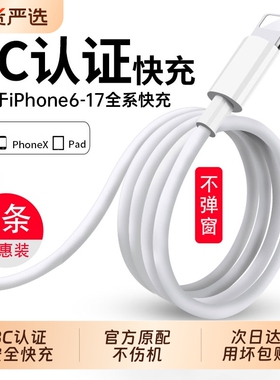 【国家3C认证】30W适用苹果数据线14iPhone16/15promax充电线器12/11手机XS快充XR/8原装iPad平板17/2米7plus