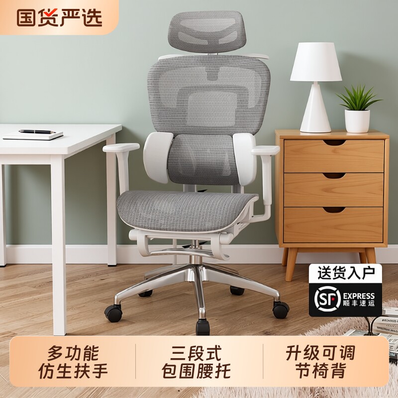 人体工学椅子护腰电脑椅电竞可躺办公室座椅升降扶手可调久坐按摩
