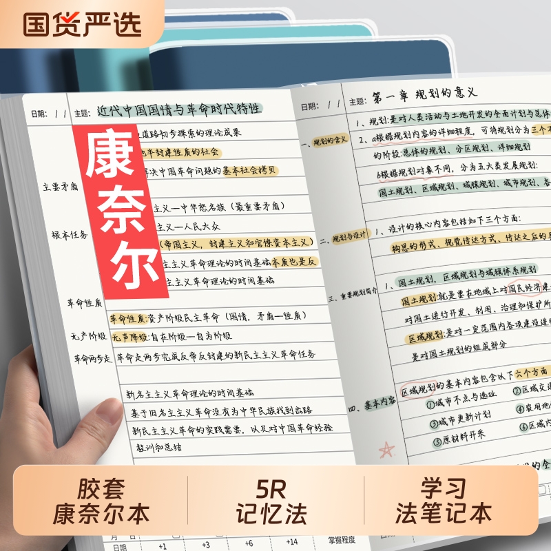 胶套康奈尔笔记本本子初中生专用