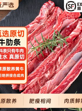 新鲜牛肋条3斤牛肉牛排去骨肉冷冻牛腩肉烤肉烧烤食材原切生鲜