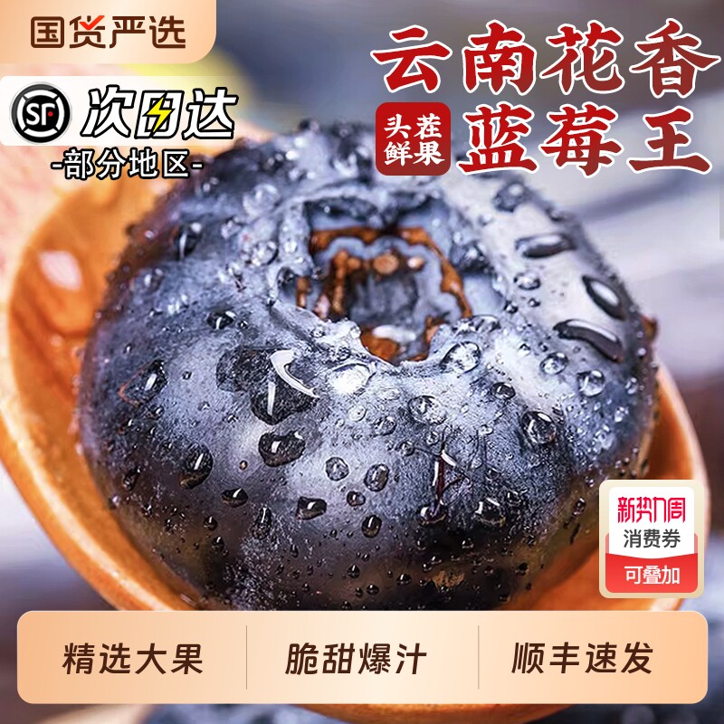 云南蓝莓新鲜水果当季蓝梅鲜果现摘L25花香高山孕妇整箱顺丰包邮