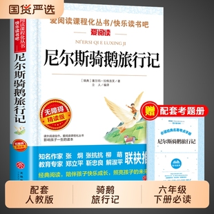 六年级下册课外书必读正版 6下人民教育天地出版 经典 快乐读书吧推荐 社鲁滨逊漂流记米尔斯老师 书目 尼尔斯骑鹅旅行记原著完整版