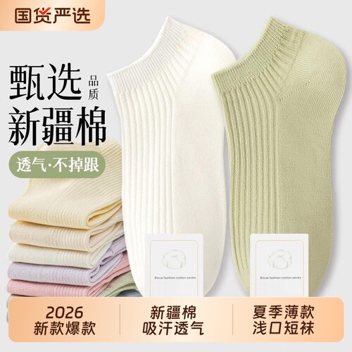 夏季薄款新疆棉透气浅口隐形短袜