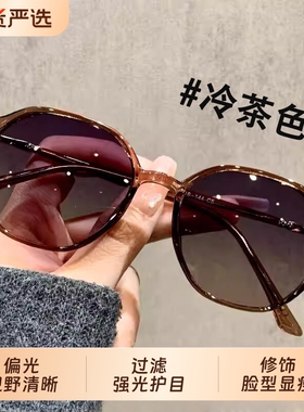 茶色偏光墨镜女款2026新款太阳镜高级感适合小脸近视防紫外线圆脸
