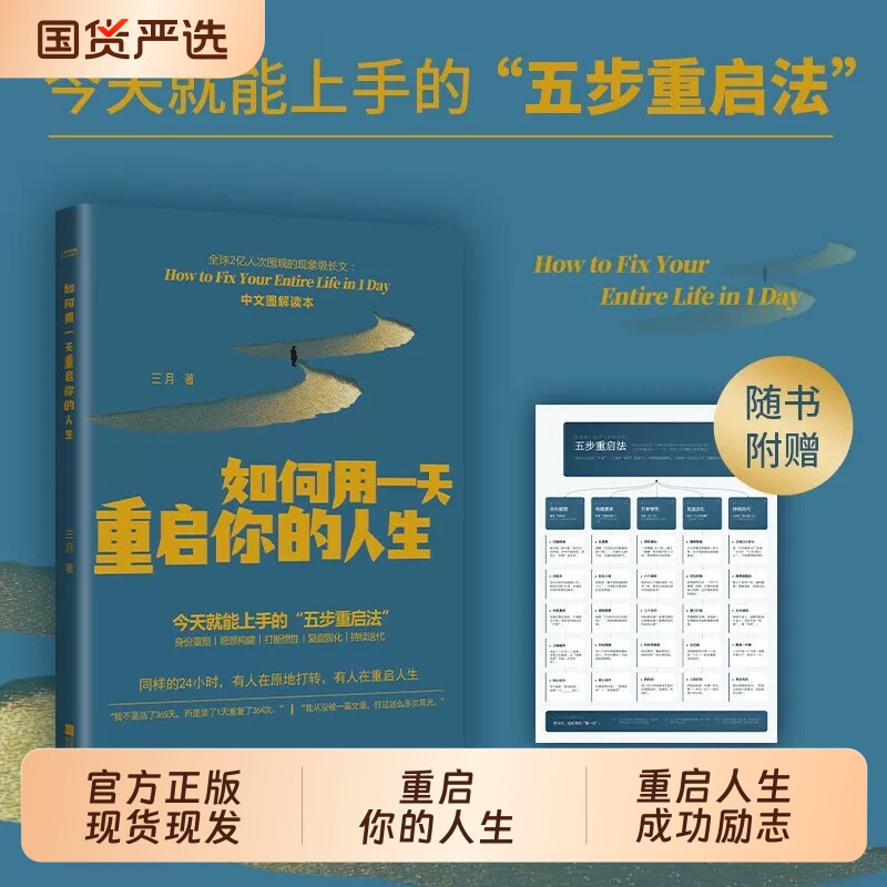 如何用一天重启你的人生正版书籍三月著图解读本自我实现重启人生成功励志类书籍今天就能上手的五步重启法实现重启人生智慧哲学
