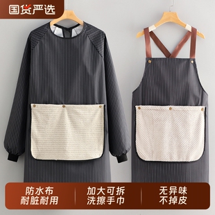 薄款 做饭围裙厨房家用2026新款 防水防油工作服女围腰餐饮专用夏季
