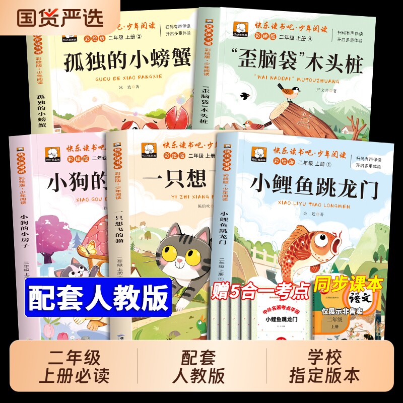 一只想飞的猫二年级上册快乐读书吧必读课外书小鲤鱼跳龙门5册彩图注音版人教版小螃蟹期2上一升二儿童暑假书目阅读童话木头故事 - 实物图