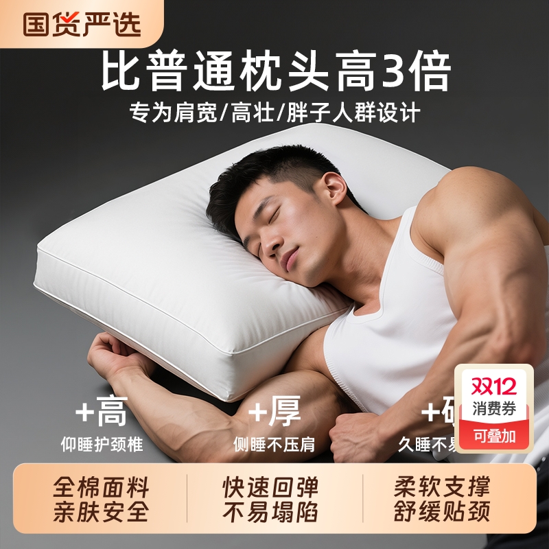 斯得福加厚护颈羽绒枕头